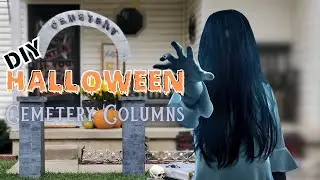 DIY Halloween Cemetery Columns
