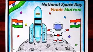 National Space Day Drawing easy | National Space Day Poster Idea | Easy Poster Drawings