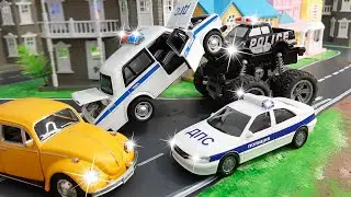 МУЛЬТИКИ про машинки РУЛЯТ гонки аварии машин полицейские 🚓 серии подряд 🚔мультики 2022