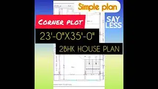 800 square feet plan. corner plot