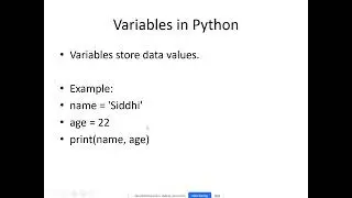 Python - Syntax and Variables