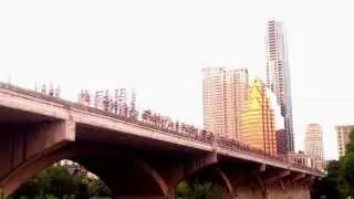 Bats leaving the Congress Bridge. Austin, TX 8/20/2913