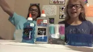 MAKING SLIME FOR KARINA GARCIA!! -clear slime- glitter slime- white glue slime- //With Madison//