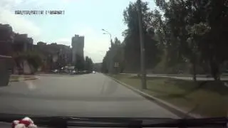 Лобовая авария в городе