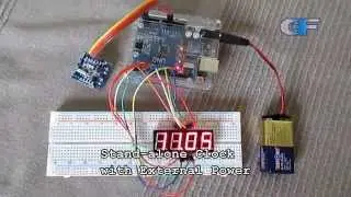 DS1307 Real Time Clock with Serial Output and 4-Digit 7-Segment Display