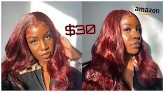 THE PERFECT SYNTHETIC BURGUNDY WIG! | Amazon 99J Wig Install (Pre-Colored Wig)
