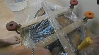 Заливка эпоксидкой спила дерева