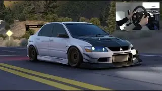 Mitsubishi Evo IX Voltex | LA Canyons | Assetto Corsa Traffic | Steering Wheel