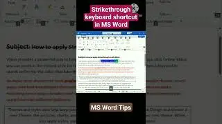 How to strikethrough text in MS Word keyboard shortcut 