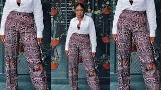 How to Cut and Sew a Straight Palazzo Pant with Crossed Straps/ Simple Cutting and Stitching