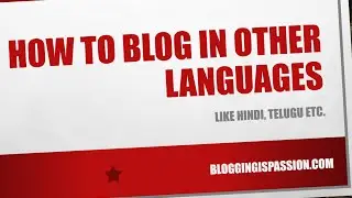 How to blog in other languages