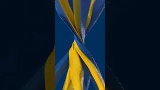 3D cloth simulation with Ukrainian national colours. Cinema 4D, Octane render.
