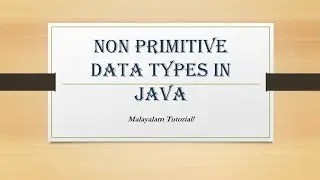 Non primitive Data Types in Java | Data Types | Java programming | Java | OOP | Malayalam Tutorials