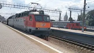 Отправление ЧС7-281 с поездом №16 Москва — Архангельск с Ярославского вокзала