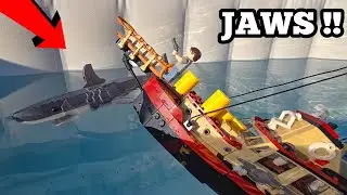 LEGO JAWS BOAT SINKING!!