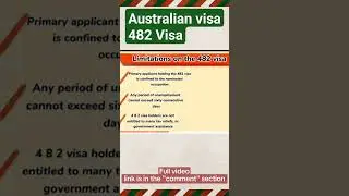 482 VISA.Working Visa Australia: LIMITATIONS on the 482 VISA | Visa Australia