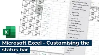 Microsoft Excel - Customising the status bar
