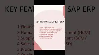 Key Features of SAP ERP || Part 1