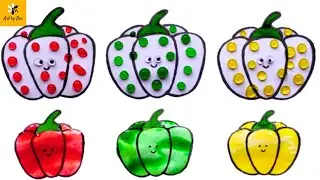 coloring Bellpepper🫑with color droplets #satisfyingart #painting #asmr