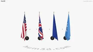 Flags 3D model by 3DModels.org