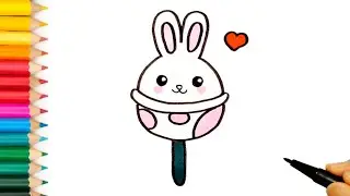 How To Draw A Lollipop | Bunny Lollipop Drawing