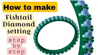 Fishtail diamond setting| Diamond setting|cad design|jewelry designs|06