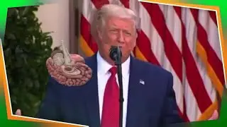 Trump Juggles Own Face and Brain clip art animation