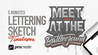 Handmade lettering in procreate in less than 5 minutes timelapse