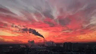 Красивый закат. Таймлапс
