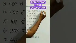 Percentage calculation trick | Calculate fast #shorts #maths #learning