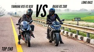 Yamaha R15 V3 BS6 Vs Bajaj Pulsar RS 200 BS4 | Long Race | Ksc Vlogs