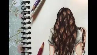 Hair Tutorial: How to draw realistic wavy, brown hair // lets dream to draw♥