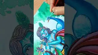 Lord krishna watercolor drawing 🙏 | 