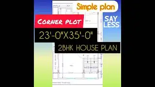 800 square feet plan 23'X35' corner plot