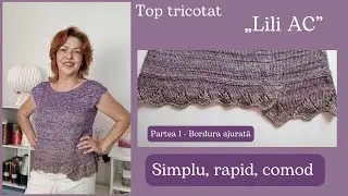 Bluza tricotata „Lili AC” - Bordura tricotata asimetrica