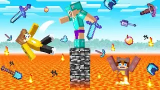 Minecraft Pillars with Random Items in Lava vs My Friends!