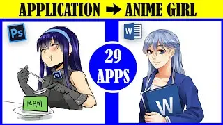 29 Gambar Anime Cewek dari Software dan Aplikasi Komputer