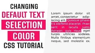 Changing Default Text Selection Color With CSS | CSS Tricks and Tips | CSS Tutorials  2019