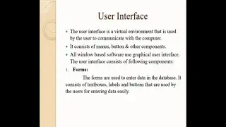 CS403 What is meant by User Interface in Database Management System?