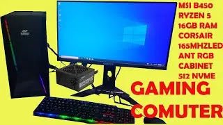 Gaming Computer With MSI B450| RYZEN 5| 16GB RAM | GIGABYTE 165MHZ MONITOR| ANT CABINET |#pcbuild