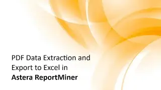 PDF Extraction and Export to Excel in Astera ReportMiner
