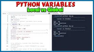 Learn Python Variables | Global and Local Variables in Python | Python Tutorial | Python 3