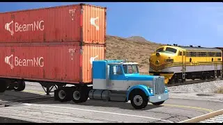 Insane Truck Racing & Train Collision in BeamNG.Drive!