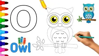 🦉Draw and color the letter O with an owl |  Challeng and teach children letters |  draw and color