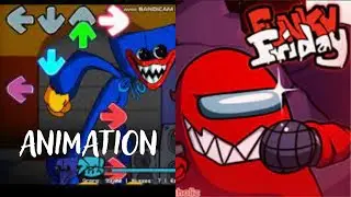 fnf mods animation among as vs Huggy Wuggy friday night funkin animation