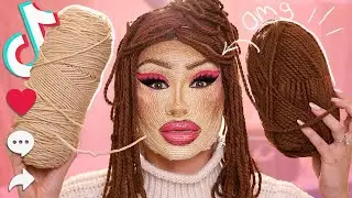 I Tried The VIRAL YARN MAKEUP Tiktok Trend...
