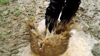 High heel boots in mud 2 - Muddy splashes
