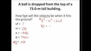 FREE FALL MOTION PRACTICE - 1D Kinematic Motion