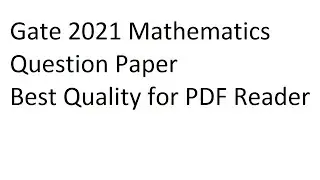 Gate 2021 Mathematics Question Paper