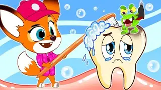 Baby Family Kids Cartoon 🦊🐰 Brush Your Teeth Song 🦷 Pretend Play Good Habits Stories Lili and Max
